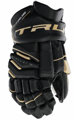 True Hockey True Catalyst 7X Senior Hockey Gloves 25 True Hockey True Catalyst 7X Senior Hockey Gloves -True Hockey CT7xGlove Black Gold